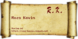 Rozs Kevin névjegykártya